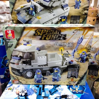 เลโก้ Lego Special Force Artillery Tractor  ต่อง่าย (มีคู่มือ) ตั้งโชว์ สะสม ของขวัญ ของเล่น เสริมพัฒนาการ