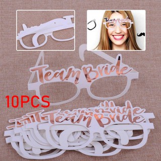 10Pcs Team Bride Or Bride To Be Glasses Hen Bachelorette Party Selfie Photo Booth Props