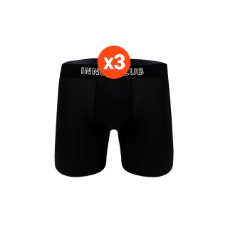 Inner Club บ๊อกเซอร์ชาย รุ่น Air Active Plus (แพค 3 ตัว) สีดำล้วน M-XXL