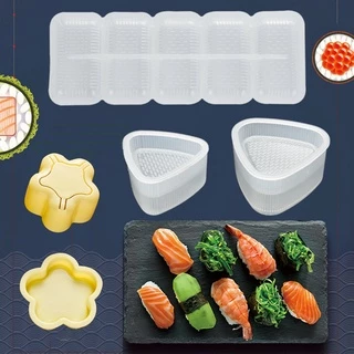 แม่พิมพ์ทําซูชิเบนโตะ ทรงสามเหลี่ยม แบบไม่ติด DIY สไตล์ญี่ปุ่น 5 ม้วน