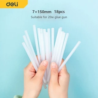 Deli กาวแท่งร้อน กาวแท่งเล็ก แท่งใหญ่ ใช้กับปืนไฟฟ้าอย่างดี 12/18pcs 7mm ปลอดสารพิษ ไม่เป็นอันตราย Glue gun
