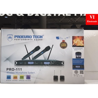 PROEURO TECH PRO-111 ไมค์ลอย มือถือคู่ UHF ไมค์ ราคาถูก โปรยูโร เทค โปรยูโรเทค ไมค์ ไมค์ลอย PROEUROTECH PRO111