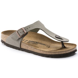 Birkenstock รองเท้าแตะผู้หญิง Thong Gizeh Birko-Flor Nubuck Stone