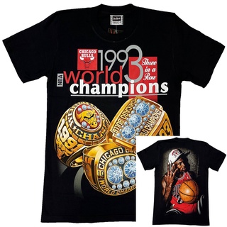 Wf เสื้อยืดแขนสั้น คอกลม พิมพ์ลาย CHICAGO BULLS THREE PART RINGS แฟชั่นสําหรับผู้ชาย และผู้หญิง