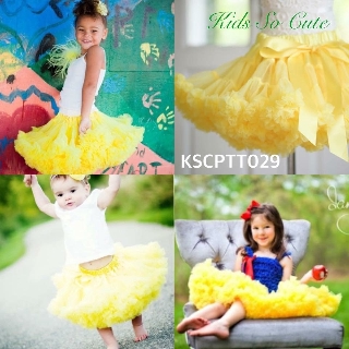 Petti Skirt Kids So Cute Yellow กระโปรงฟูฟู ระดับพรีเมี่ยม ต้นฉบับของ คุณหนู ดูแพง ใช้ดีใส่สบายแน่นอน KSCPTT029