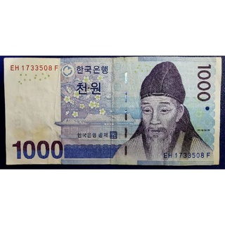 แบงก์​สะสม​เกาหลี​ Korea, 1000 Won, ใช้แล้ว, B390E