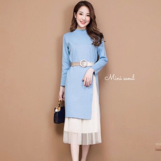 MN420🌹Korea Knit Dress &amp; Skirt Set