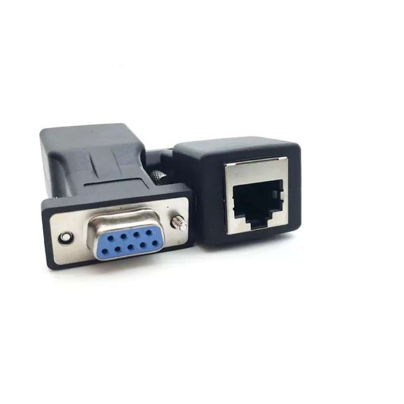 1ชิ้น HIPERDEAL RS-232 TO RJ45 1ชิ้น DB9 Extender หญิง/หญิง LAN Cat5 Cat5e RJ45 Ethernet อะแดปเตอร์แ