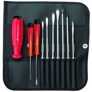 ชุดไขควง พร้อมซองหนังอย่างดี 10 ตัวชุด รุ่น 8215L ( Interchangable Blade Screwdriver Set )