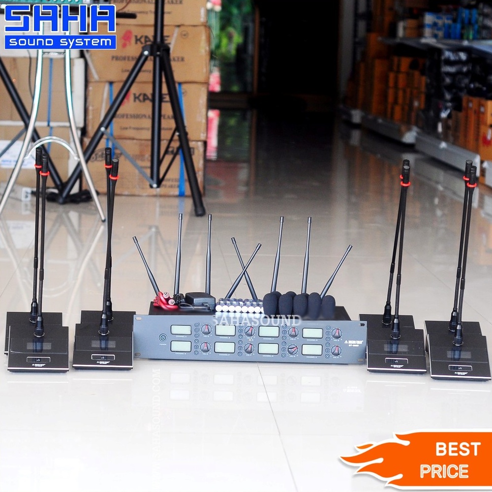 MICRO TECH UHF MT-888D ไมค์ประชุมไร้สาย ชุดประชุม ไมค์ประชุม 8 ตัว ก้านไมค์ยาว 60 CM  sahasound - สห