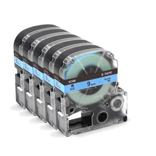 5pcs 9mm SC9BW label tape for Epson Black on Blue