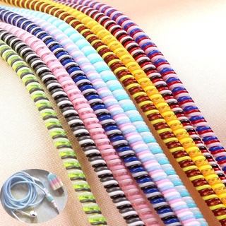 1.2M Colorful Phone Wire Cord Rope Plastic Protector Bobbin Winder/ USB Charging Cable Data Line Earphone Cover Spring Sleeve Twine