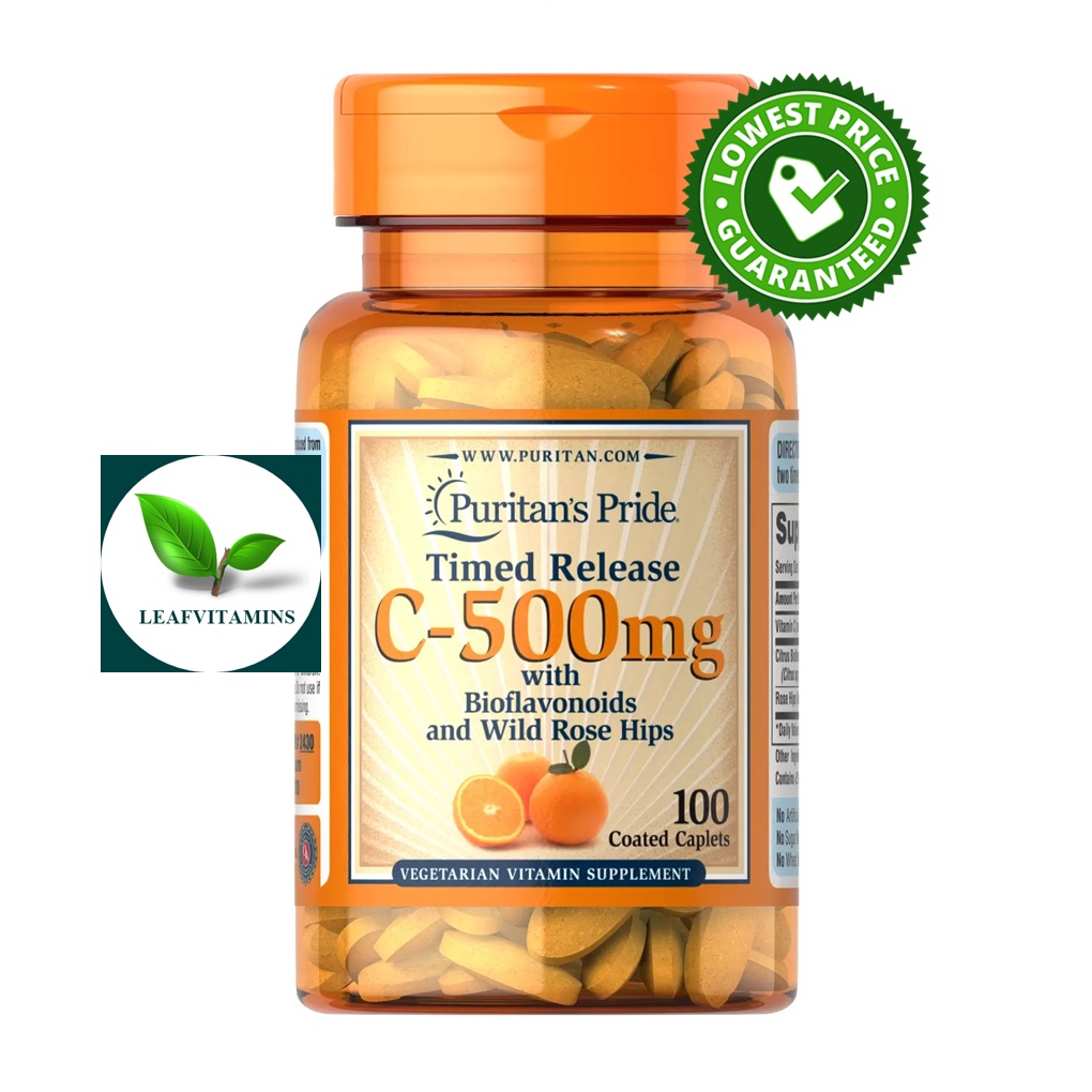 Puritan's Pride Vitamin C-500 mg  Timed Release / 100 Caplets (วิตามินซี)