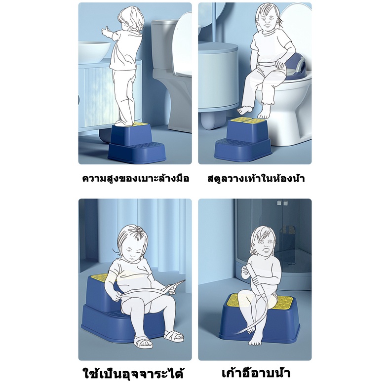 บันไดชักโครกเด็ก 2 ขั้น เก้าอี้นั่งยอง ที่เหยียบขึ้นชักโครกสำหรับเด็ก 2 ขั้น ราคา ถูกที่สุด ดีลบีเคเค แกลเลอรีภาพที่ 5