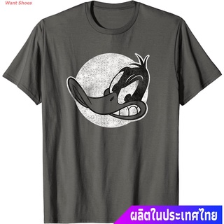 เสื้อยืดคอกลมเสื้อยืดยอดนิยม Looney Tunes Daffy Duck Vintage Badge T-Shirt Sports T-shirtS-3XL