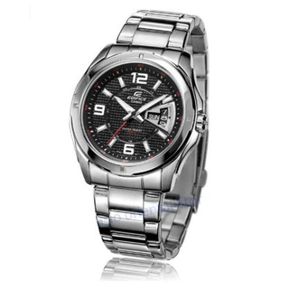 Win Watch Shop นาฬิกา Casio Edifice รุ่น EF129D1AV นาฬิกาผู้ชายสายแสตนเลส สีเงิน หน้าปัดดำประกัน CMG 1 ปีเต็ม