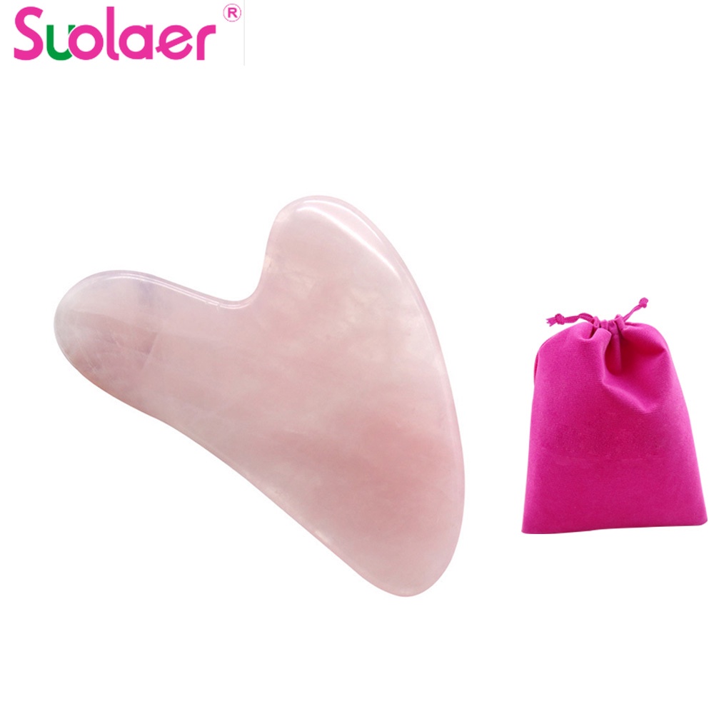 Suolaer หินหยกกวาซา สำหรับนวดใบหน้า กระชับผิวหน้า