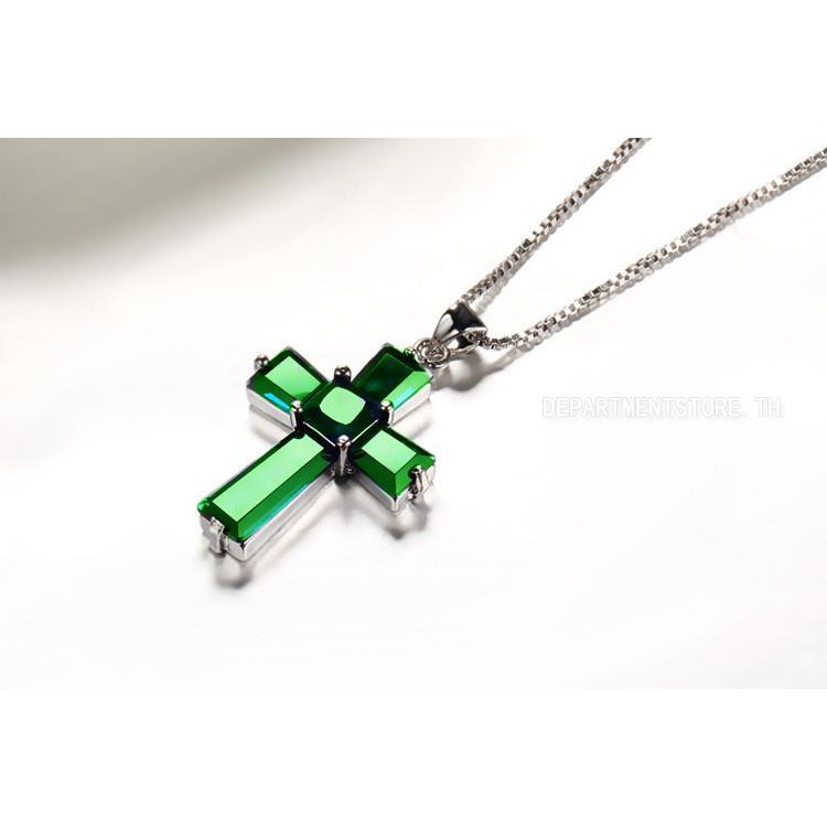 PLINTH จี้เงินแท้ 925 รูปไม้กางเขน ประดับมรกต เพชร หรูหรา 1412 - รูปที่ 2