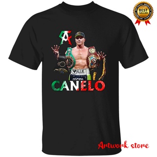 เสื้อยืด ผ้าฝ้าย พิมพ์ลายนักมวย Canelo Alvarez สําหรับผู้ชายSize S-5XL