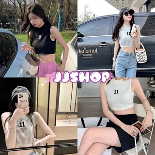 JJ Shop​💜​พร้อมส่ง เสื้อครอปไหม พรมแขนกุด สุดเท่ ลาย11เก๋ๆ ผ้าใส่สบาย "94133" -C