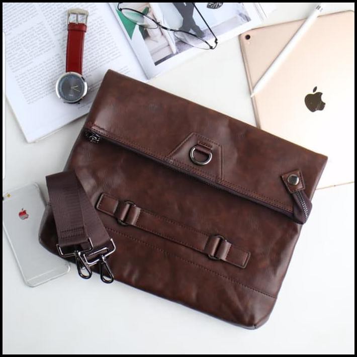 ISHIYA-KOFU MENS SLING BAG/CLUTCH/HANDBAG (IMPORTED) - สีดํา