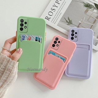 เคสโทรศัพท์ 2022 New Phone Casing Samsung Galaxy A53 A03 A03s S22 S22+ Ultra Plus S21 FE 5G Skin Feel Card Package Silicagel Casing TPU Softcase All-inclusive Lens Shockproof Protective Case เคส