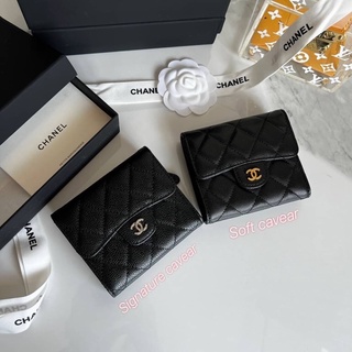 CHANEL SHORT WALLET WALLET CAVEAR C03 💎เป็นหนังที่มีเม็ดเล็ก💛