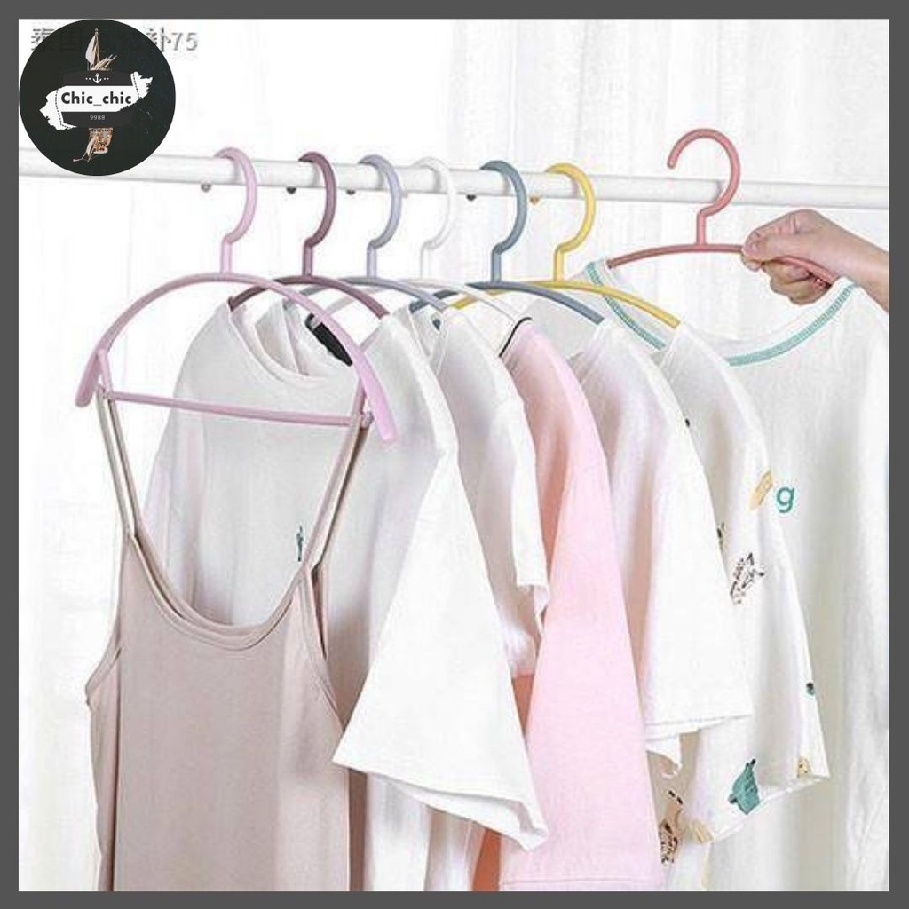 ไม้แขวนจัดระเบียบเสื้อพลาสติก เเพ็ค 5 ชิ้น #X-0012