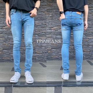 JEANSEXPRESS LightBlue Denim กางเกงยีนส์สีบลูฟอกซีด ทรงสกินนี่เป้ากระดุม ผ้ายืด สวมใส่สบาย Size28-36 รับชำระปลายทาง