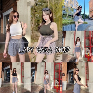 🧡LADY DAKA SHOP🧡 เซท2ชิ้น ฮิตๆ ชุดเสื้อกล้ามผ้าร่อง+กางเกงขาสั้น