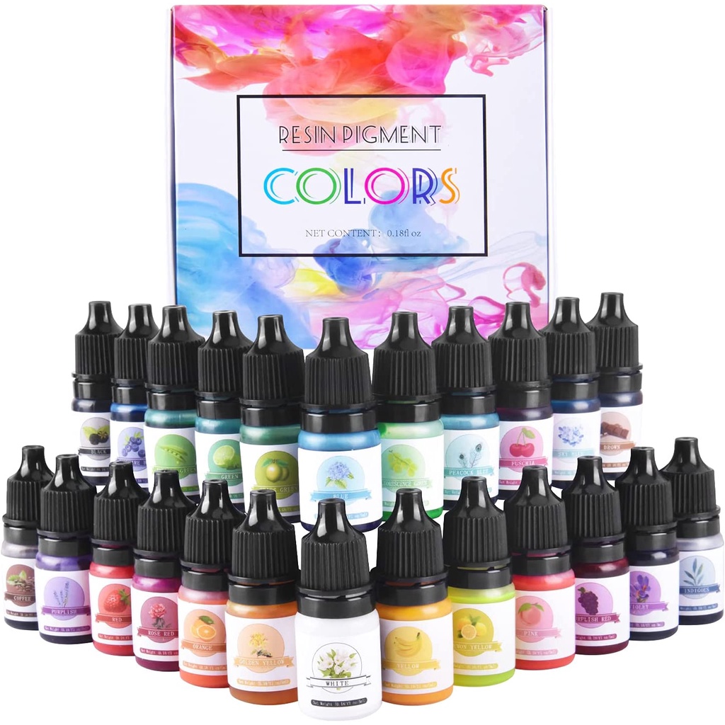 24 Colors Epoxy Resin Pigment Transparent Non-Toxic Epoxy Resin Dye