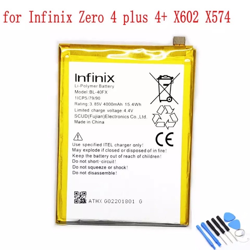 แบตเตอรี่ แท้ สำหรับ Infinix BL-40FX Infinix Zero4 Plus X602 X574 แถมฟรี!!อุปกรณ์เปลี่ยนแบต