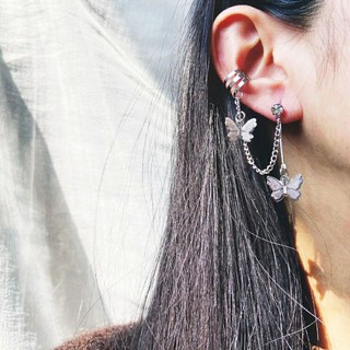 ต่างหูหนีบผีเสื้อโบยบิน • Butterflies chain Ear cuff