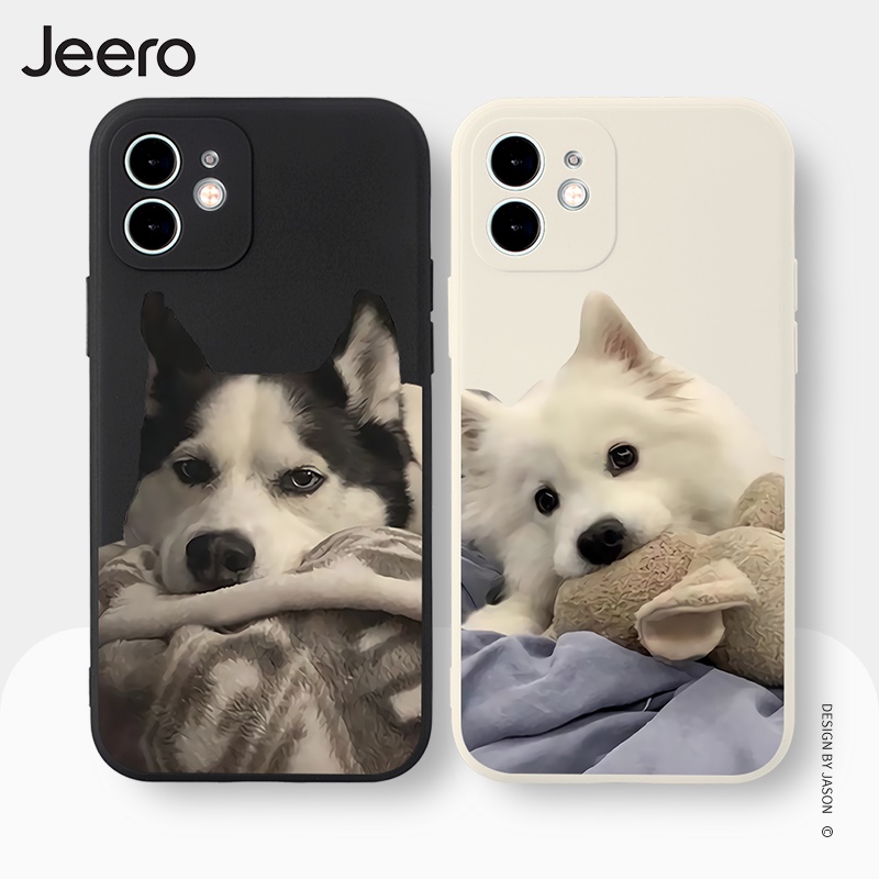 Jeero เคสคู่ เคสไอโฟน คู่รัก ขอบเหลี่ยมกันกระแทกซิลิโคนนุ่มการ์ตูนน่ารักตลก เคสโทรศัพท์ Compatible for iPhone 16 15 14 13 12 11 Pro Max SE 2020 X XR XS ip 8 7 Plus HFE1036