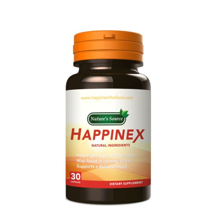 Happinex แฮปไพเน็ก อาหารเสริมลดอาการ ซึมเศร้า วิตกกังวล เครียด นอนไม่หลับ ตื่นตระหนก แพนิค mood boost 30 Capsules