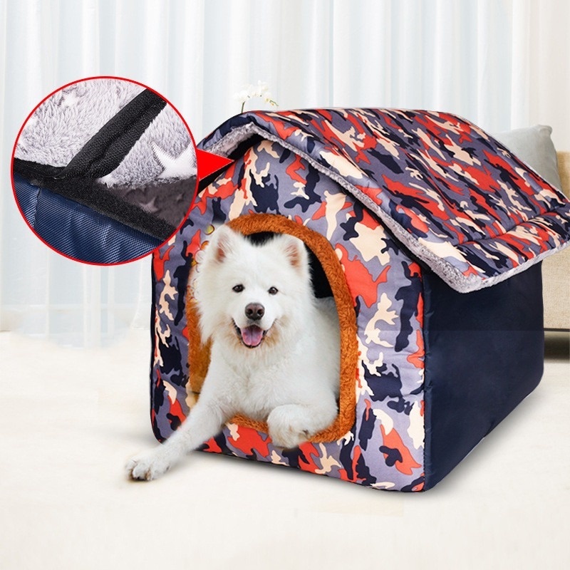 Large Dog House Pet Kennel Dog Cat Bed for Samoyed Shiba Inu