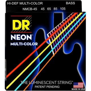 สายเบส Dr.String Neon Hidef Super String Bass Multi-Color, Med 4 string รุ่น NMCB45 4 สาย สายเบสสะท้องแสง สายเบสเรืองแสง