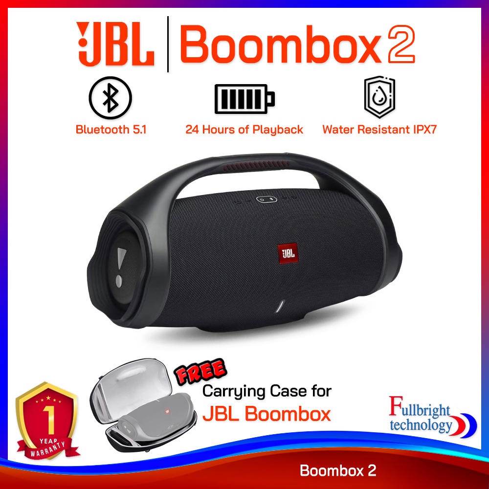 JBL Boombox 2 Bluetooth Speaker ลำโพงบลูทูธ ประกันศูนย์ 1 ปี แถมฟรี! กระเป๋า Carrying Case