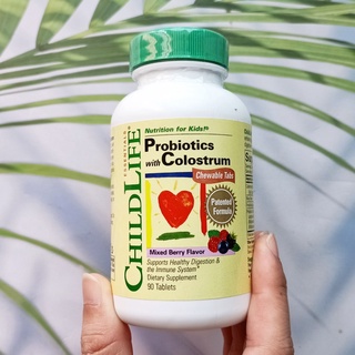 (ChildLife®) Probiotics with Colostrum, Mixed Berry Flavor 90 Taptets เม็ดเคี้ยว โปรไบโอติค โปรไบโอติคส์+โคลอสตรุ้ม