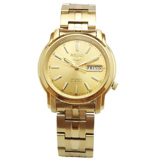 Seiko 5 Sports Automatic นาฬิกาข้ิอมือผู้ชาย Gold สาย สแตนเลส รุ่น SNKL86K1