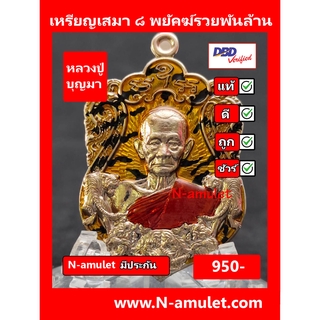 เหรียญหลวงปู่บุญมา รุ่น ๘ พยัคฆ์รวยพันล้าน เนื้ออัลปาก้า ลงยาเสือ สุ่มโค้ด