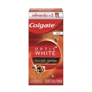 2 หลอด Colgate ยาสีฟัน คอลเกต อ๊อฟติค ไวท์ โวลคานิค มิเนอรัล Colgate Optic White Volcanic Mineral 100 กรัม x 2