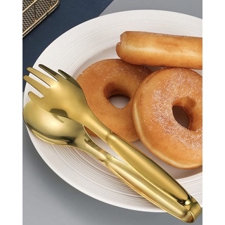 ที่คีบอาหาร สแตนเลส สีทอง Gold Stainless Steel Food Clip