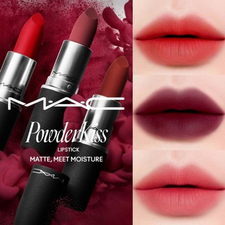 คุณพระ!! สีใหม่ทำใจสั่นเว่อออ Mac powderkiss lipstick ความแมทฟุ้งๆเบลอๆ เเต่ไม่แห้ง มันดีมากก!! สีใหม่ออกแล้วมาตำกัน😚