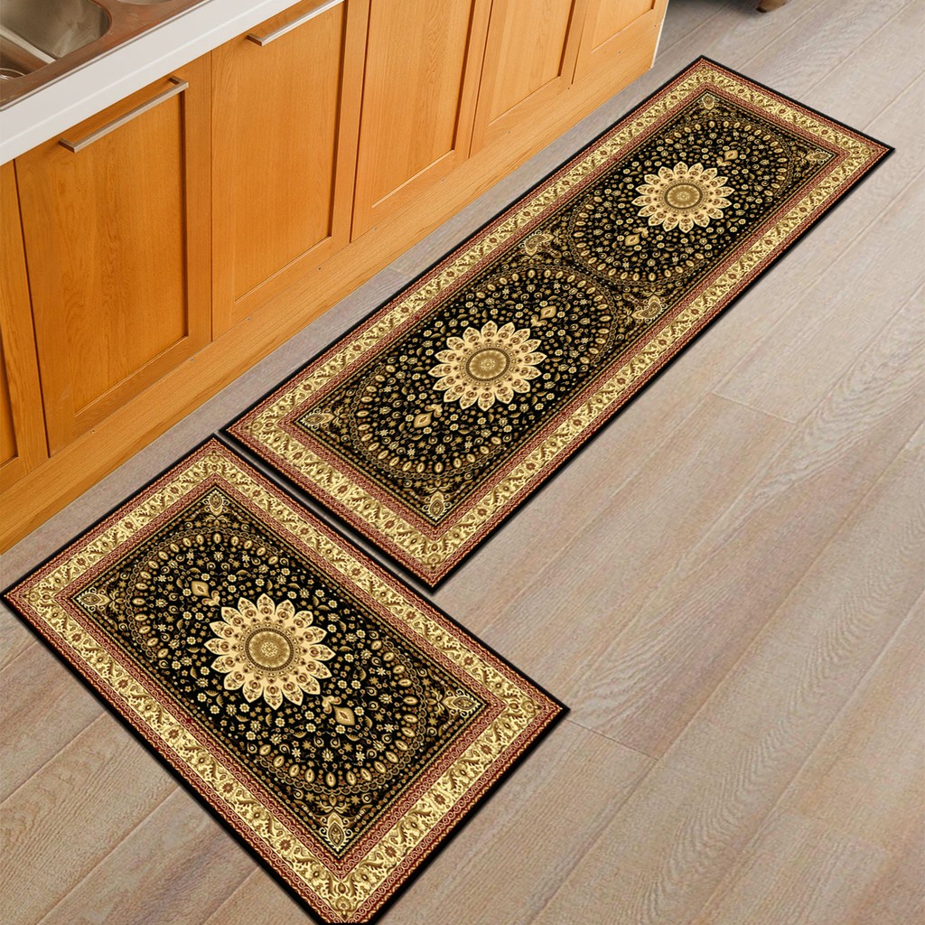 2pcs AntiSlip Kitchen Rugs Carpet European Style Floor Mat peyH k4j