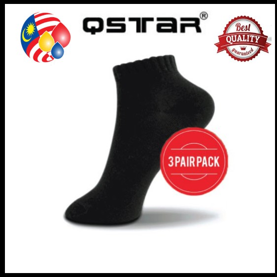 QSTAR Casual Premium ถุงเท้าข้อเรียบหนา - HITAM- LS2035