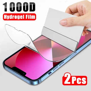 [2 ชิ้น] ฟิล์มไฮโดรเจล Hydrogel เต็มจอลงโค้ง ฟิล์มใส iPhone 13 Pro Max/13 Mini/12 Pro Max/11Pro/11 Pro Max