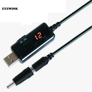 สายเคเบิลอะแดปเตอร์แรงดันไฟฟ้า USB DC 5V ถึง 9V 12V พร้อมจอแสดงผล LED