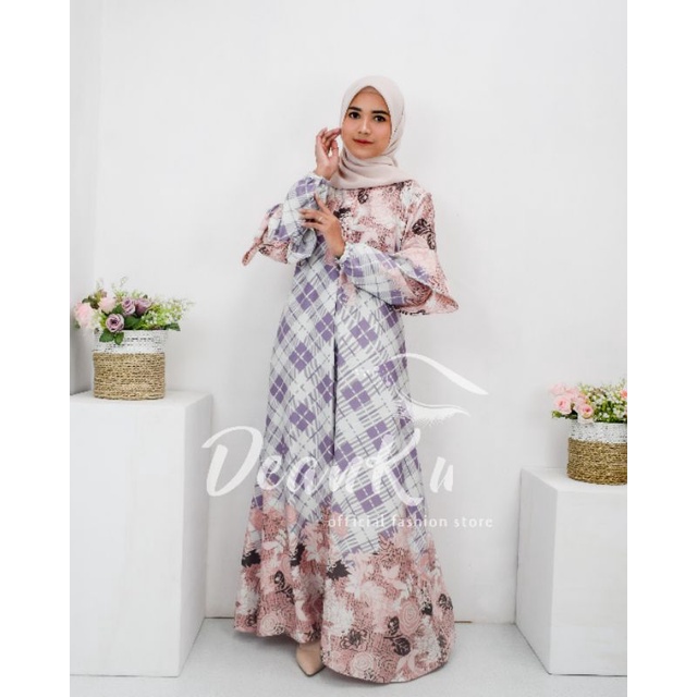 Deanku Khalila Dress Gamis Hari Raya Eid สําหรับผู้หญิงมุสลิม Syari Busui Friendly Maxmara Lux Premi