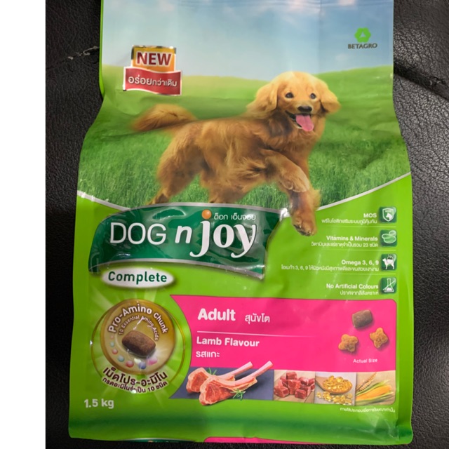🐄🐄สูตรเนื้อวัวและตับ,รสไก่และตับไก่,ปลาแซลม่อน สำหรับ สุนัขโตทุกสายพันธ์ DOG'ENJOYขนาด1.5กก🐄